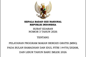 Foto berita: Surat Edaran Kepala BGN Nomor 3 Tahun 2026