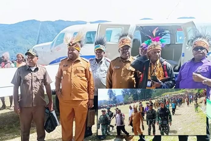 Foto berita: Bupati Intan Jaya Kunjungi Rencana Kantor Bank Papua dan Lapter di Pogapa