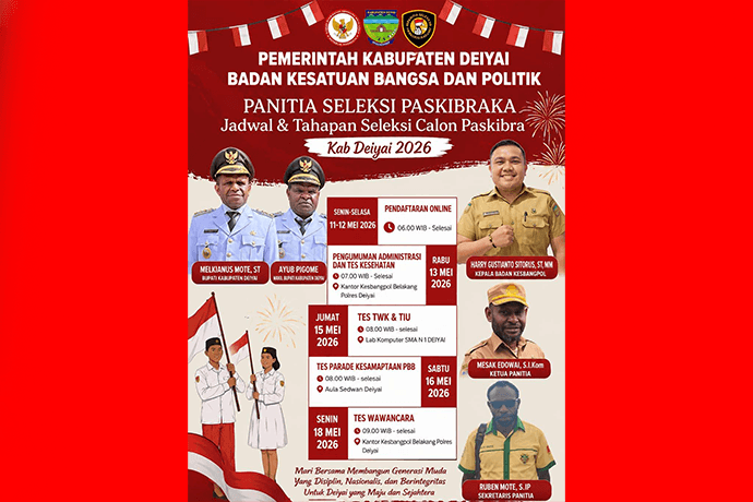 Foto berita: Rekrut Anggota Paskibra 2026 di Deiyai, Kesbangpol Mediasi