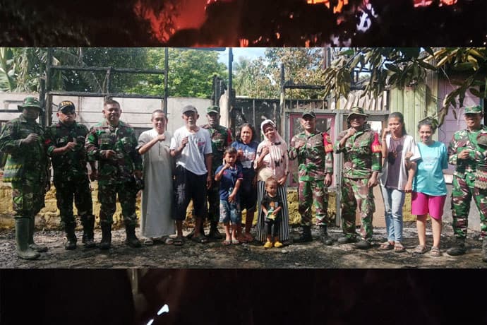 Foto berita: TNI Bersama Warga Bersihkan Puing Kebakaran di Nabire