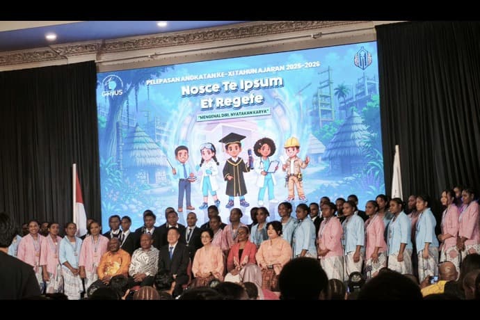 Foto berita: Karakter dan Ilmu Jadi Kunci Kemajuan Papua Tengah, Pesan Mendalam Pemprov pada Penamatan Siswa Sekolah Genius