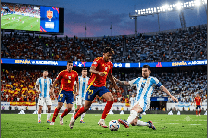 Foto berita: Duel Raksasa di Partai Puncak: Spanyol Diunggulkan, Mental Juara Argentina Siap Memberi Kejutan