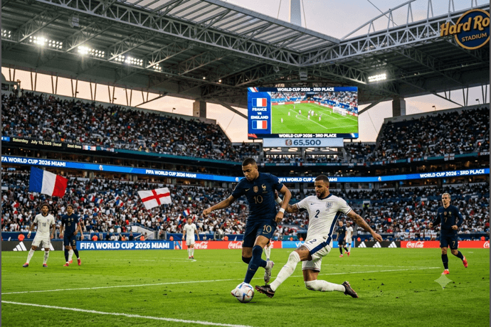 Foto berita: Prancis Vs Inggris : Pertempuran Gengsi Dua Raksasa Eropa Berebut Medali Perunggu di Hard Rock Stadium